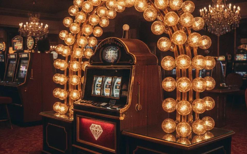 Pita lampu jackpot bergaya retro